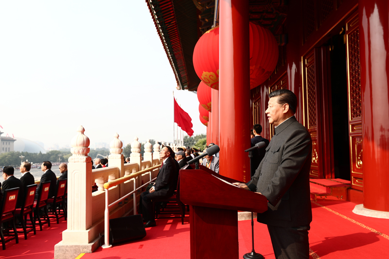 10月1日上午，慶祝中華人民共和國(guó)成立70周年大會(huì)在北京天安門廣場(chǎng)隆重舉行。中共中央總書記、國(guó)家主席、中央軍委主席習(xí)近平發(fā)表重要講話。